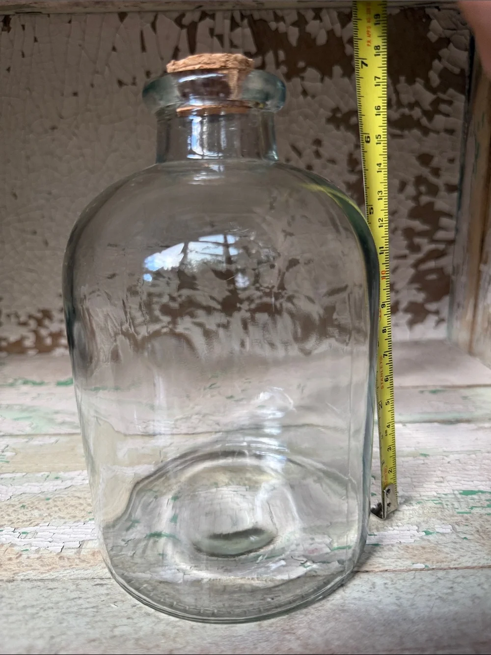 🌿Small Clear Glass Apothecary Jar with Cork Stopper - Home Accents